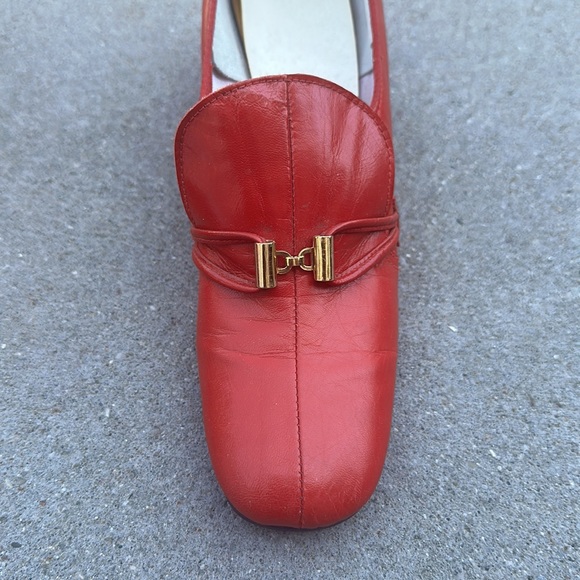 Vintage Red heel loafer - Picture 5 of 8